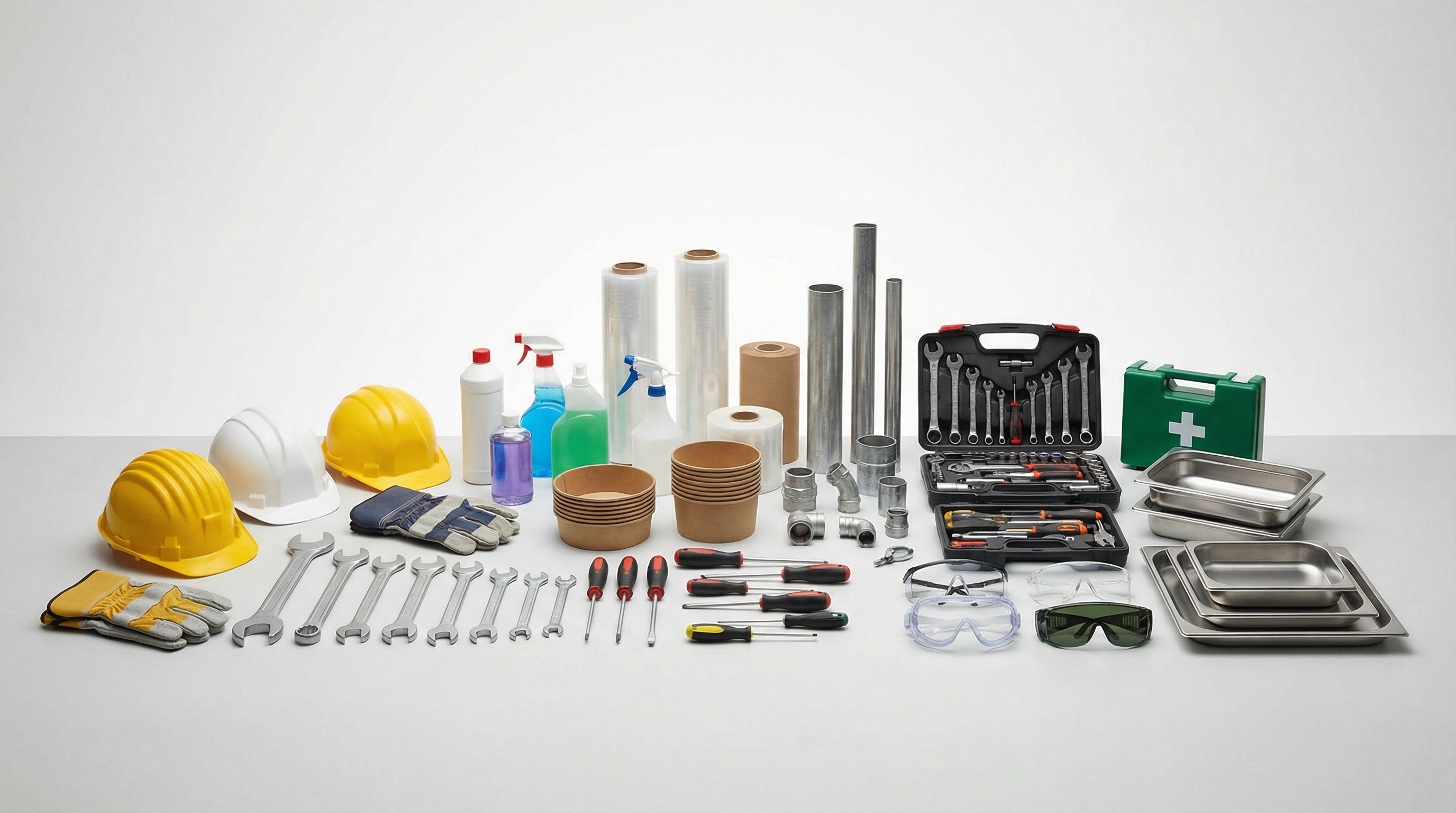 Variedad de productos industriales, herramientas, equipos de seguridad y suministros de mantenimiento que ofrece Comercializadora KIRP