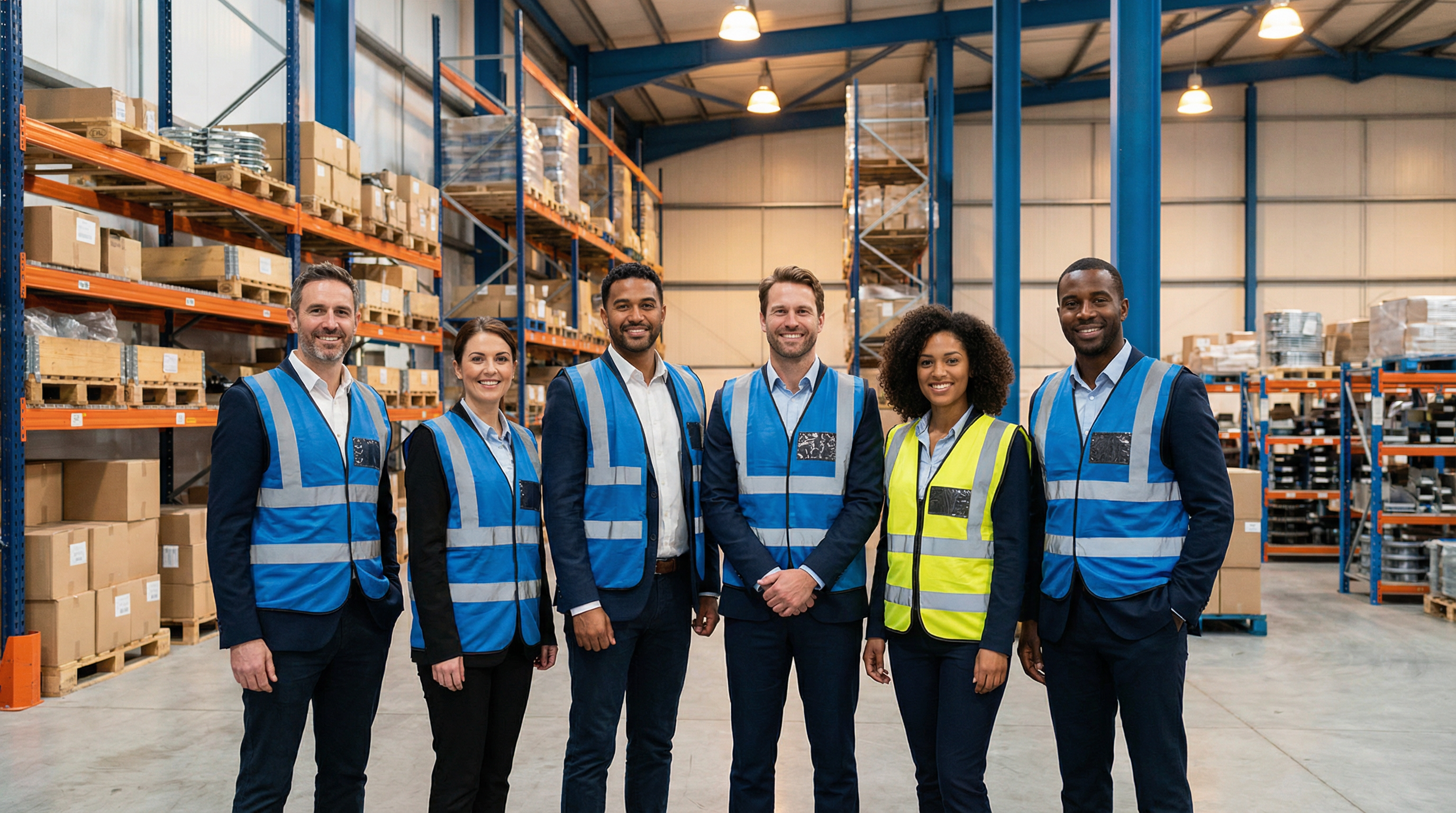 Equipo profesional de Comercializadora KIRP en centro logístico